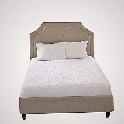 All Natural 100% Cotton Filled Mattress Pad Washable Bed Protector Full White