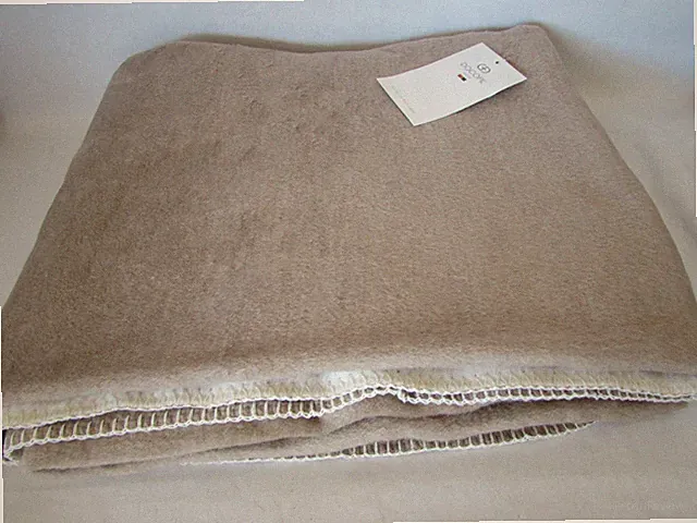 Docofil Reversible Solid Camel Brown Tan & Cream Brushed Throw Blanket 51" x 67"