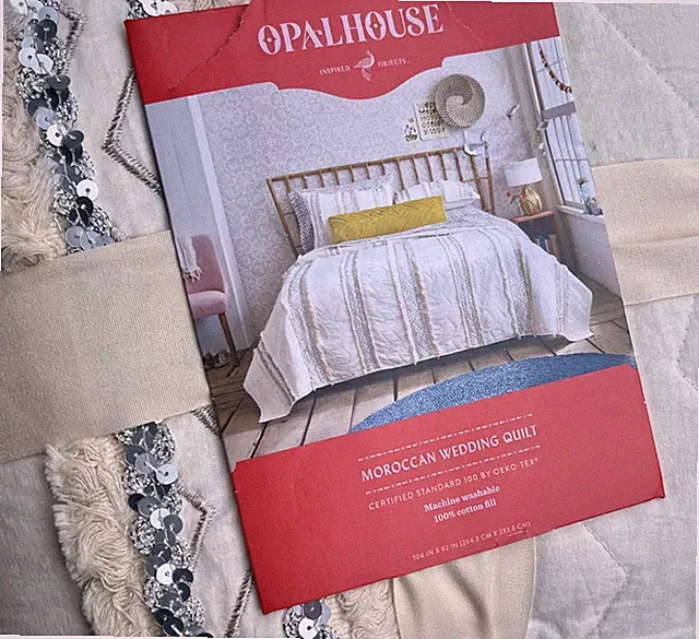 Opalhouse Moroccan Wedding Quilt Cream Embellished King NWT