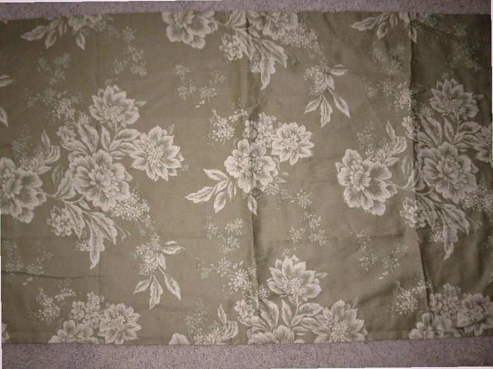 PAIR KING NEW COTTON SATEEN PILLOW SHAMS SAGE/MOSS GREEN&CREAM COTTAGE FLORAL