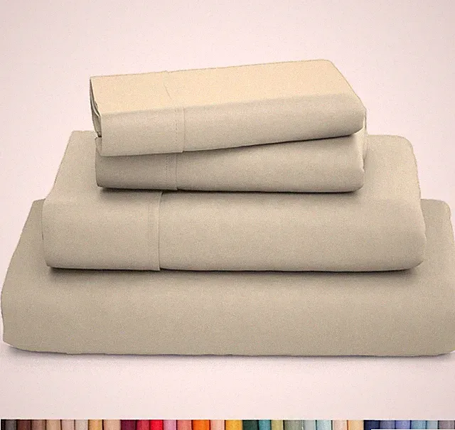 Premium Bamboo 4 Piece Sheet Set, 2200 Series, Silky Soft & Cooling - No Wrinkle